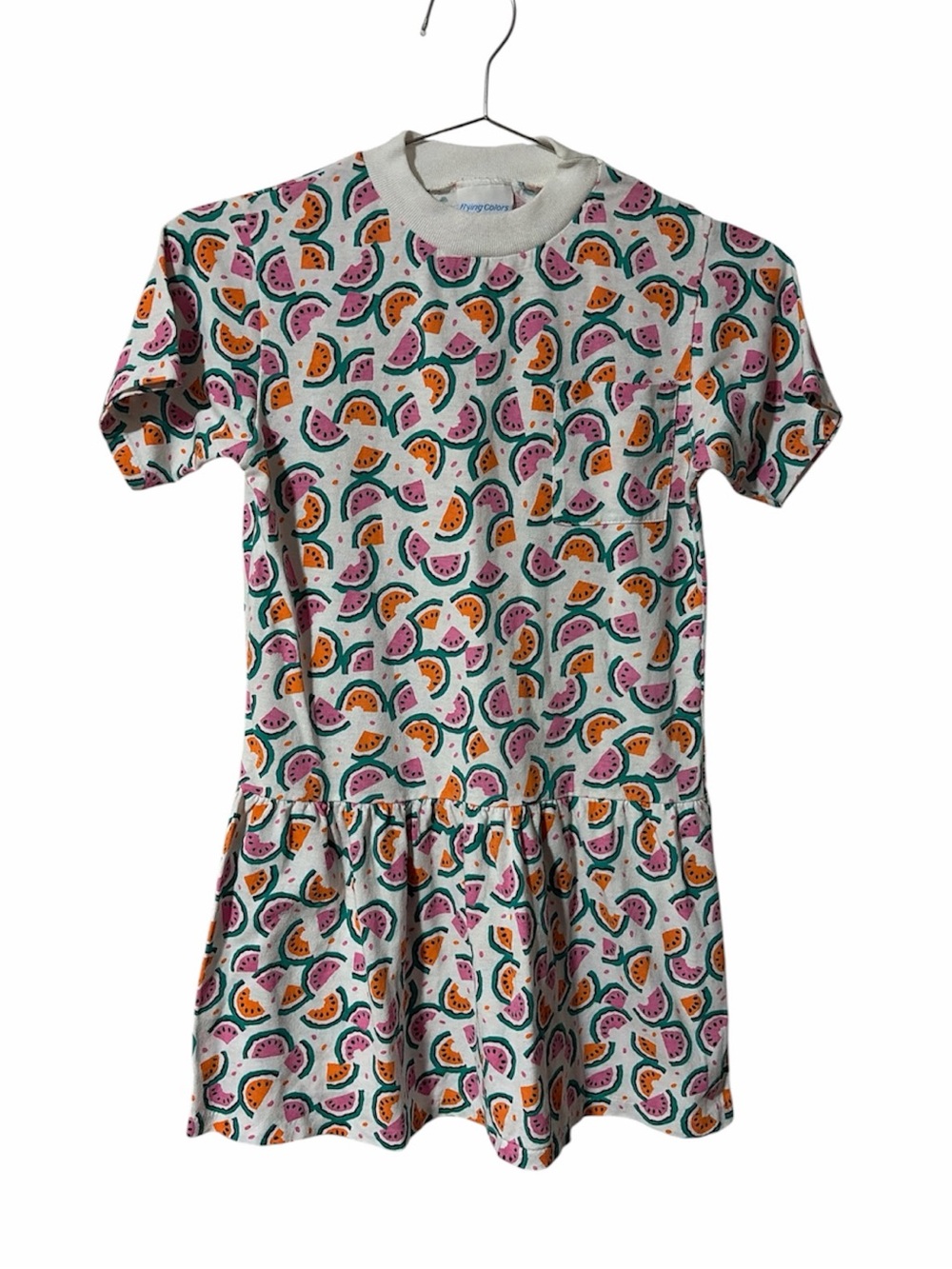 Flying Colors Watermelon Print Short-Sleeve Drop-Waist Dress